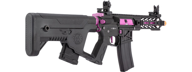 Lancer Tactical Airsoft Gun 370 - 395 FPS Enforcer BATTLE HAWK 7" Skeleton AEG - BLACK/PURPLE