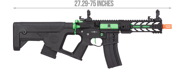 Lancer Tactical Airsoft Gun 370 - 395 FPS Enforcer BATTLE HAWK 7" Skeleton AEG - BLACK/GREEN