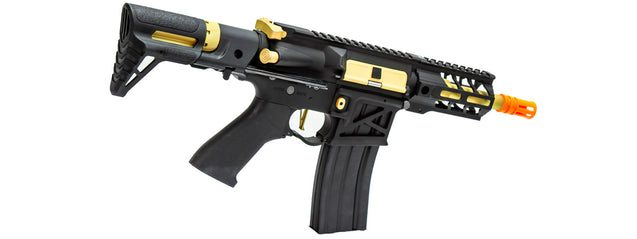 Airsoft Gun Lancer Tactical Enforcer Gen 2 Battle Hawk 4" PDW AEG (Color: Black / Gold)