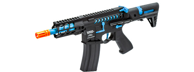 Airsoft Gun Lancer Tactical Enforcer Gen 2 Battle Hawk 4" PDW AEG (Color: Black / Blue)