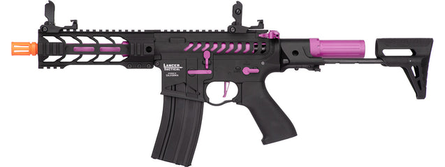 Lancer Tactical ProLine Battle HAWK 7" PDW Skeleton AEG [HIGH FPS] (BLACK/PURPLE)