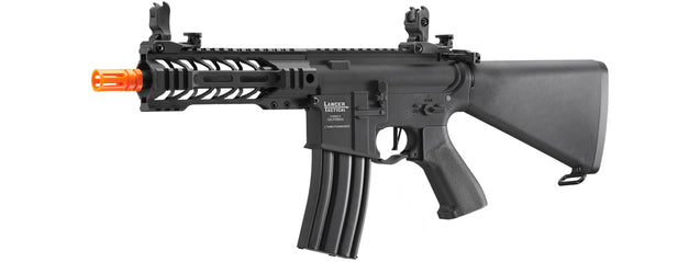 Airsoft Gun Lancer Tactical Proline 7" M-LOK Battle Hawk Airsoft AEG w/ Stubby Stock (Color: Black)