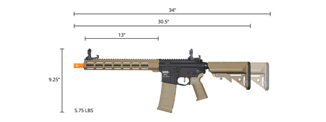 Airsoft Gun Lancer Tactical Viking 13" M-LOK Proline Series M4 Airsoft Rifle w/ Crane Stock (Color: Two-Tone)