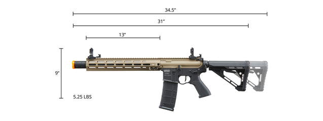 Lancer Tactical Blazer 13" M-LOK Proline Series M4 Airsoft Rifle with Delta Stock & Mock Suppressor