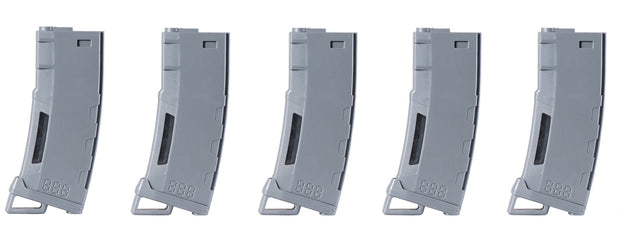 Lancer Tactical 130 Round High Speed Mid-Cap Magazine Pack of 5 (Gray)