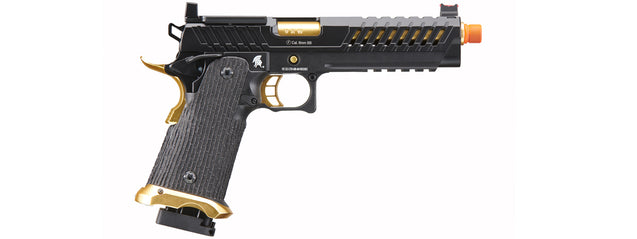 Lancer Tactical Knightshade Hi-Capa Gas Blowback Airsoft Pistol (Color: Black & Gold)