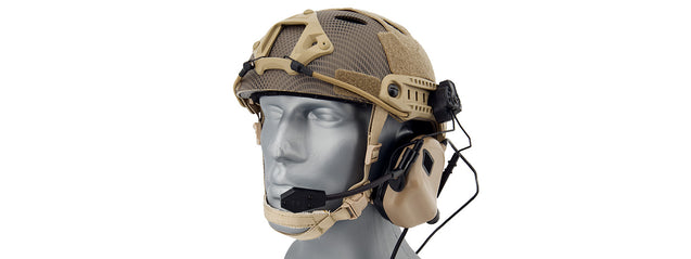 Earmor M32H MOD3 Tactical Communication Hearing Protector for FAST Helmet (TAN)