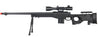 Well Mb4403Bab2 Bolt Action Rifle W/Fluted Barrel, Illuminated Scope & Bipod (Color: Black) Airsoft Gun Rifles