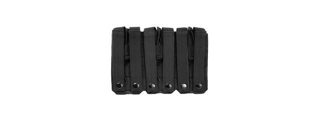 Vism Molle Triple M4/M16 Rifle Mag Pouch W/ Retention Straps - Black