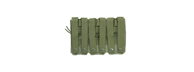 Vism Molle Triple M4/M16 Rifle Mag Pouch W/ Retention Straps - Od