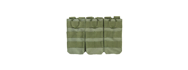 Vism Molle Triple M4/M16 Rifle Mag Pouch W/ Retention Straps - Od