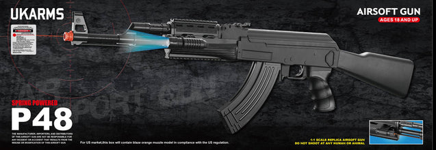 UKARMS P48 Tactical AK-47 Spring Rifle with Laser and Flashlight