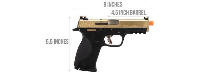 WE Tech Big Bird W.E.T Full Metal Gas Blowback Airsoft Pistol (Titanium Gold)