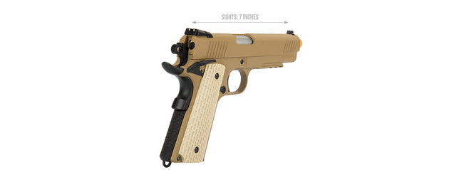 WE Tech Kimber Style 1911 Gas Blowback Airsoft Pistol (Tan)