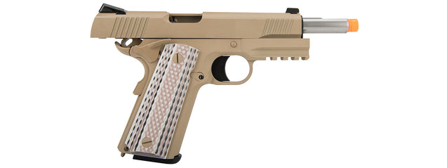 WE Tech Full Metal 1911 M45A1 Gas Blowback Airsoft Pistol (Tan)