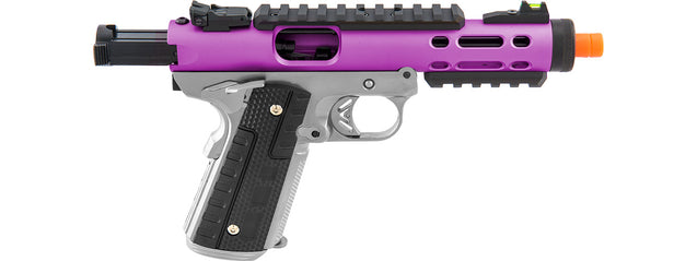 WE-Tech Galaxy 1911 Gas Blowback Airsoft Pistol (Color: Purple Slide w/ Silver Lower)