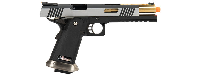 WE Tech 1911 Hi-Capa T-Rex Competition Gas Blowback Airsoft Pistol w/ Sight Mount & Top Ports (Two Tine / Gold)