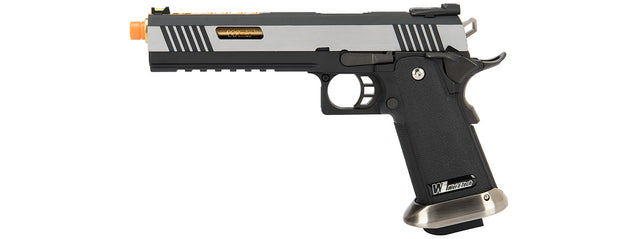 WE Tech 1911 Hi-Capa T-Rex Competition Gas Blowback Airsoft Pistol w/ Sight Mount & Top Ports (Two Tine / Gold)