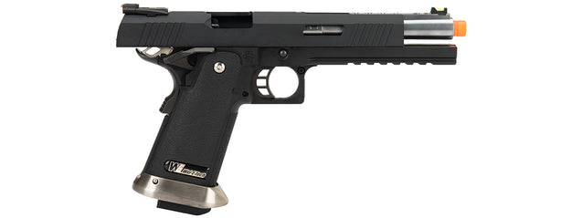 WE Tech 1911 Hi-Capa T-Rex Competition Gas Blowback Airsoft Pistol W/ Sight Mount (Black / Silver)