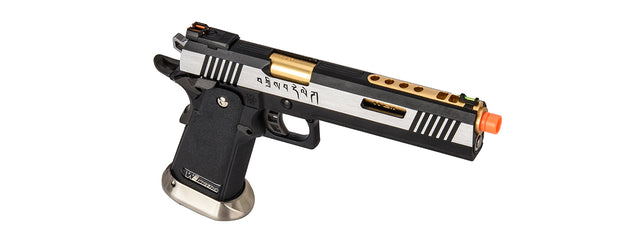 WE-Tech Hi-Capa 6" IREX Full Auto Competition GBB Airsoft Pistol (Black / Silver / Gold Barrel / With Markings)