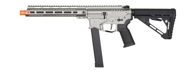 Zion Arms R&D Precision Licensed PW9 Mod 1 Long Rail Airsoft Rifle with Delta Stock (Color: Grey)