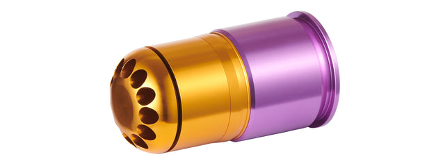 Lancer Tactical Short 60 Round CNC 40mm Green Gas Airsoft Grenade Shell (Color: Purple / Gold)